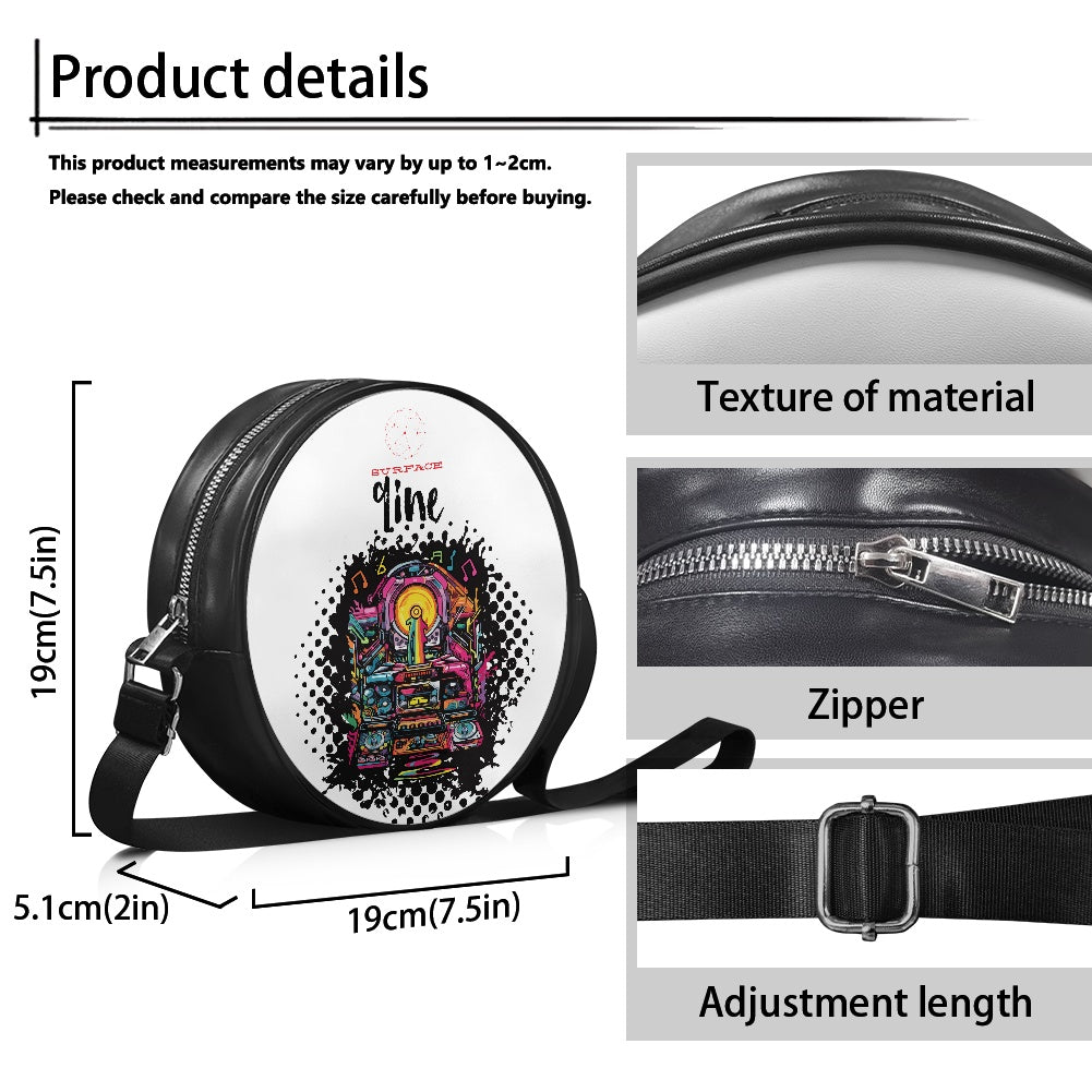 SURFACE 9INE Round crossbody bag MUSIC MIX PAINT