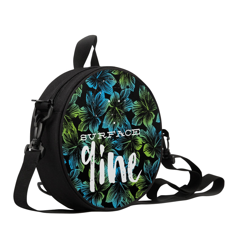 SURFACE 9INE Round Satchel Bag FLOWER PRINT BLU/GRN