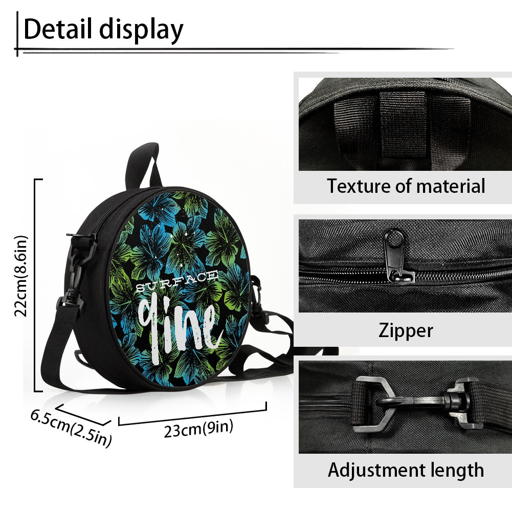 SURFACE 9INE Round Satchel Bag FLOWER PRINT BLU/GRN