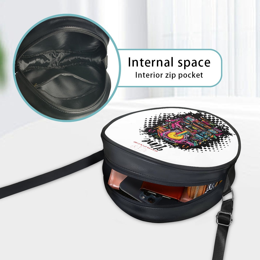 SURFACE 9INE Round crossbody bag MUSIC MIX PAINT