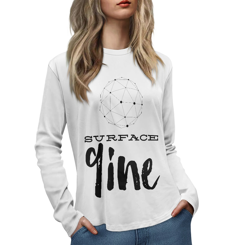 SURFACE 9INE Women's Long Sleeve T Shirt/ WHITE