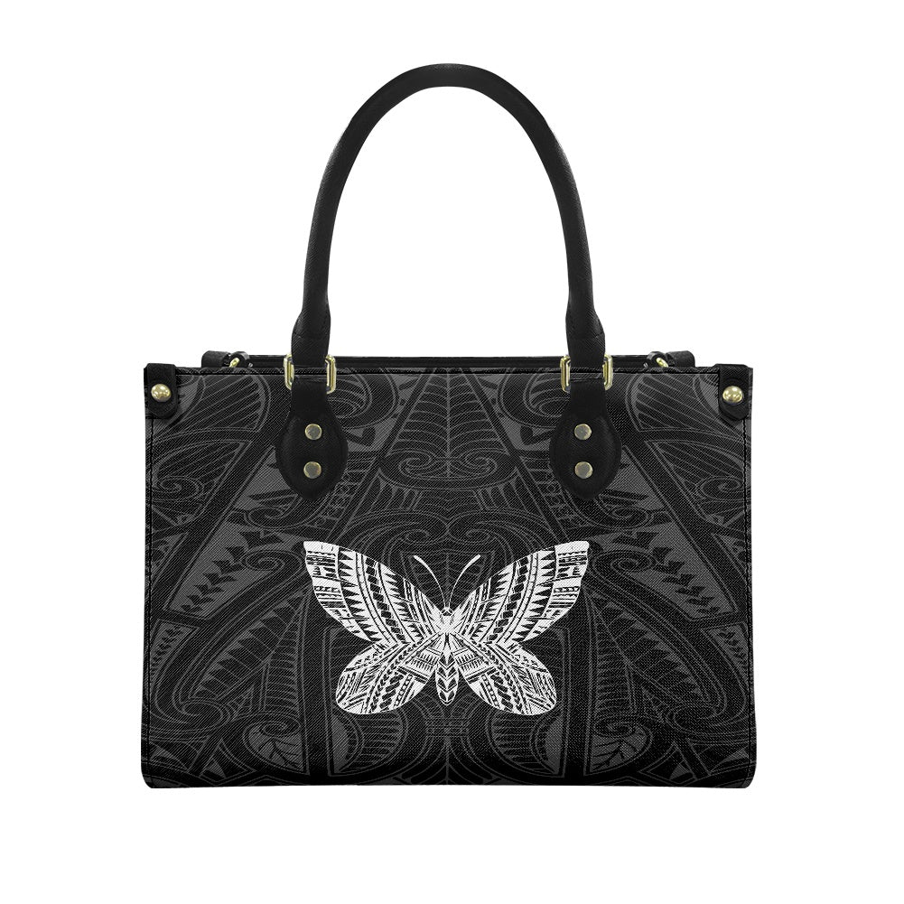 SURFACE 9INE Women's PU leather twill handbag BLK/BUTTERFLY