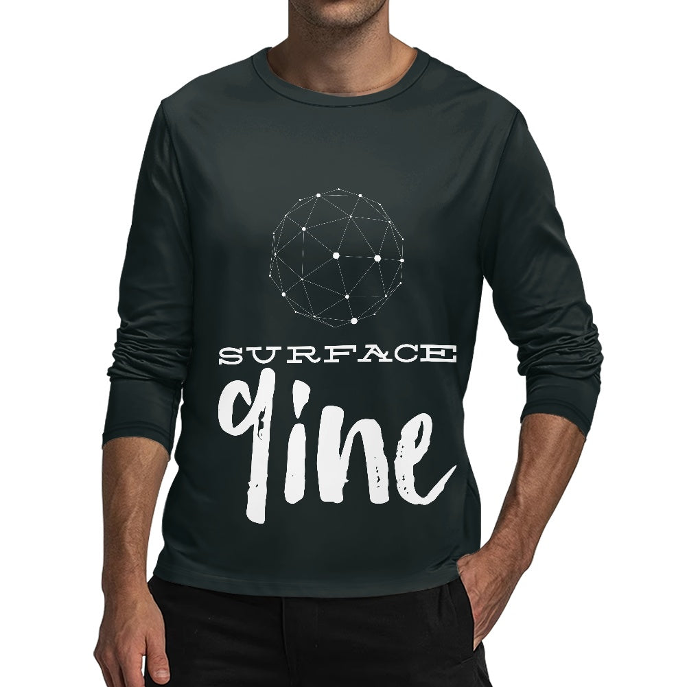 SURFACE 9INE Men's Long Sleeve T-Shirt/ BLACK