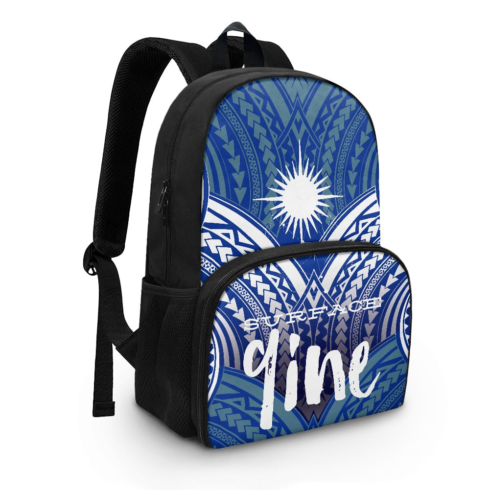 SURFACE 9INE All-in-one Backpack with Lunch bag BLU PRINT/DESIGN