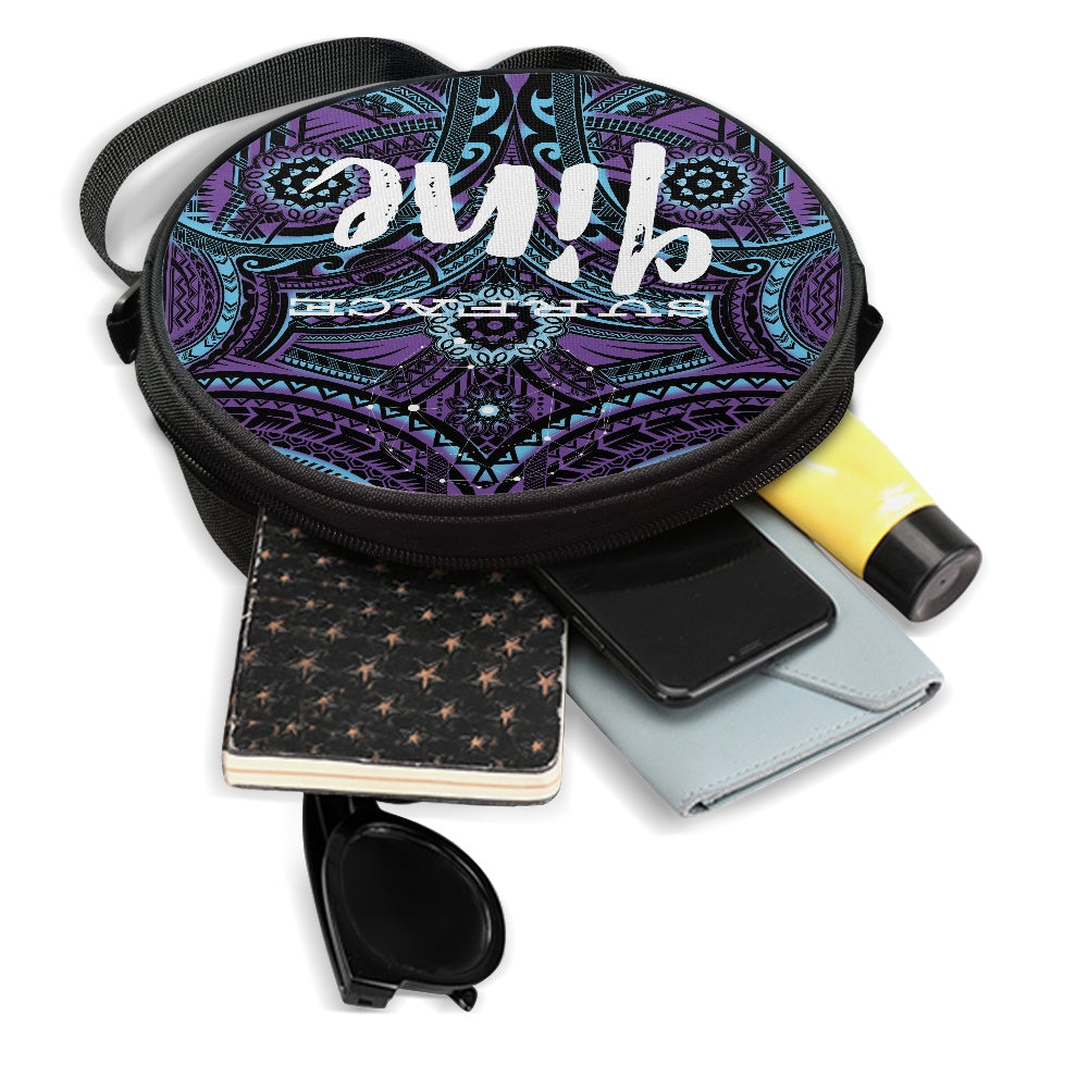 SURFACE 9INE Round Satchel Bag PURP/TEAL PRINT