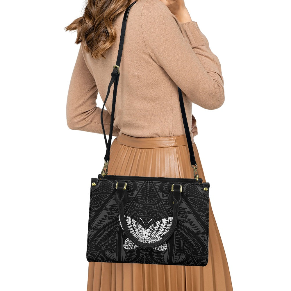 SURFACE 9INE Women's PU leather twill handbag BLK/BUTTERFLY