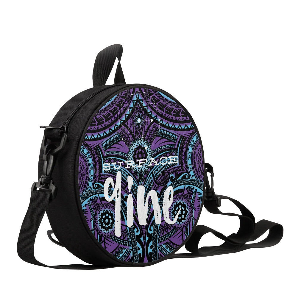 SURFACE 9INE Round Satchel Bag PURP/TEAL PRINT