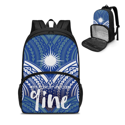 SURFACE 9INE All-in-one Backpack with Lunch bag BLU PRINT/DESIGN