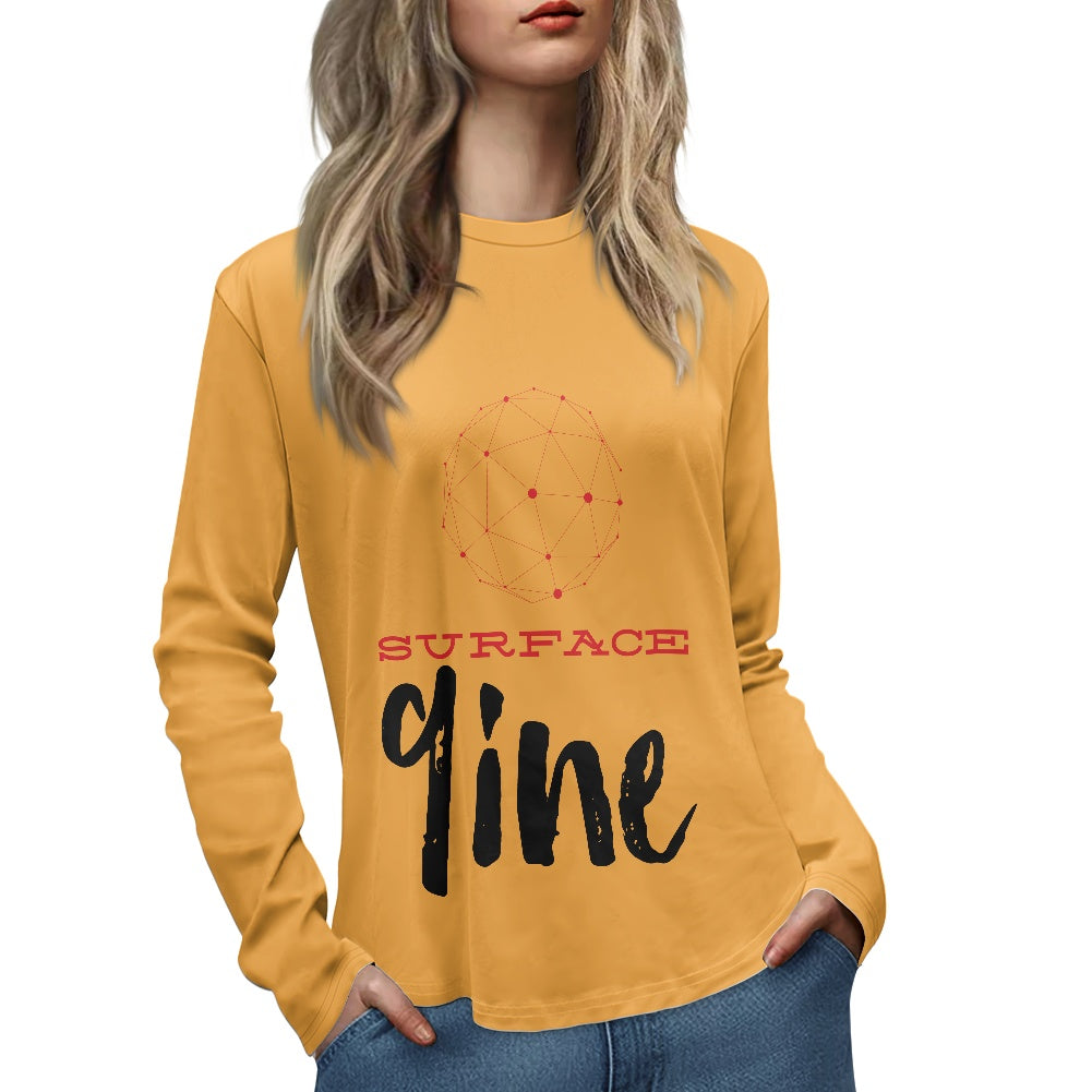 SURFACE 9INE Women's Long Sleeve T Shirt/ PEACH