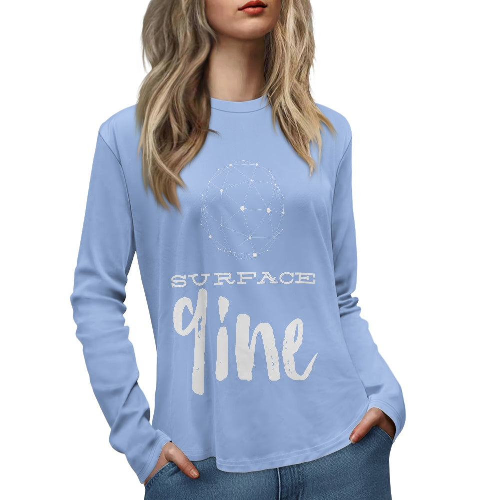 SURFACE 9INE Women's Long Sleeve T Shirt/ LIGHT BLUE